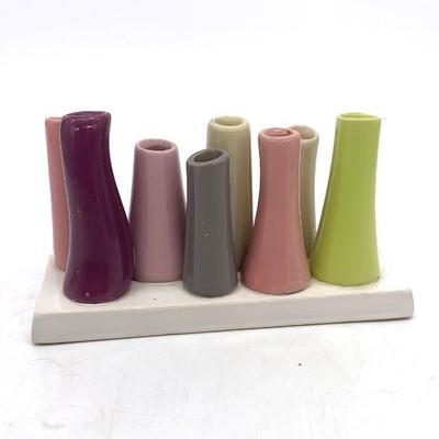 1990’s Chive Pooley 8 tube ceramic flower vase