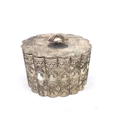 Antique s. plate  tea canister 