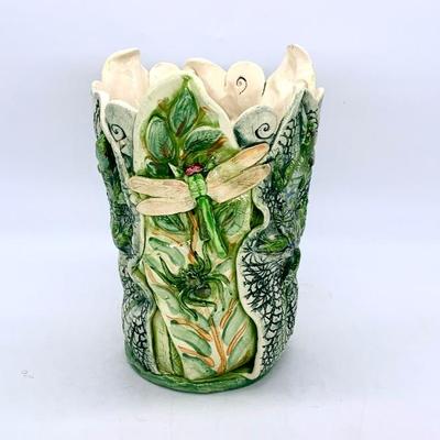 Pottery vase by ceramic artist Jillian Barber, ht. 10 1/2