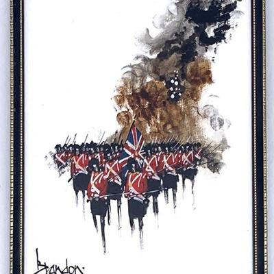 Military painting by Brandon Cross o/b  7x9 1/2”