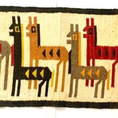 Peruvian hand woven wall hanging 15x40”