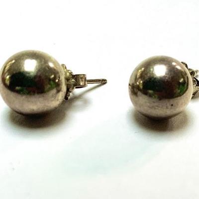 Tiffany sterling 10 mm ball earrings