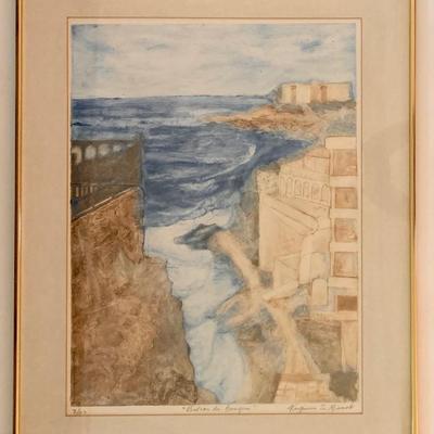 Virginia Minot etching “ Balcon de Europa 18x24 sight