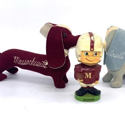 The bobble head is marked “ Redmen”. This was the original team name. It was changed to The Minutemen in 1973