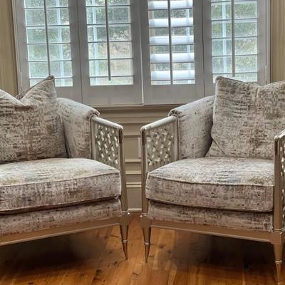 Lattice Chair Pair, 28"H 18" seat H, 30"L, 35"D. Our Price: $1,000 each. Online they are $2000 each. DM us to buy...