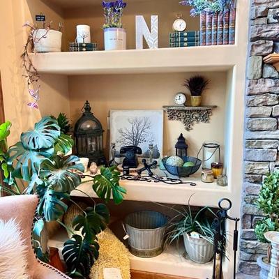 Home decor, lanterns, plants etc.