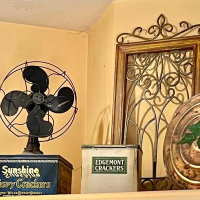 Vintage fan and advertising items