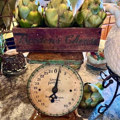 Vintage Scale and Advertising Crate