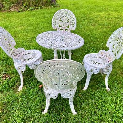 Cast iron table and chairs