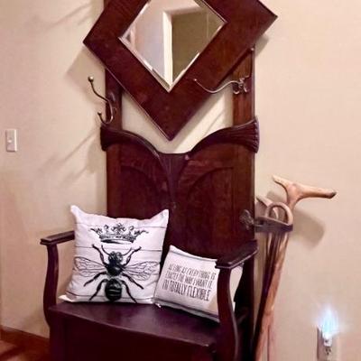 Antique hall tree 