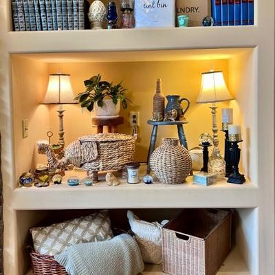 Home decor, wicker, lamps etc