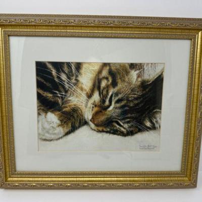 Sueellen Ross Sleeping Cat Print - Signed	