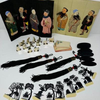 Vintage Japanese Table Decor, I. Magnin Tassels, Name Tags & Lanterns +	