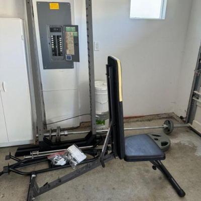 Fitness Reality Power Rack, Weight Bench, Weider Weight Plates & Accessories	