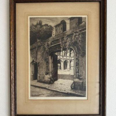Lucy Garnot "Archway w/ Vines" - Framed & Signed	