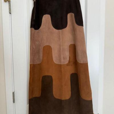 Vintage World Knits Leather Cowgirl Maxi Skirt - Size 8	