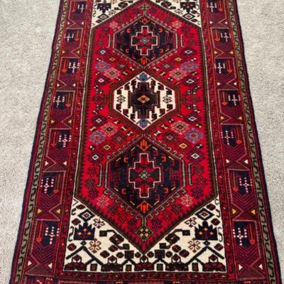 Rustic Charm Red & Ivory Geometric Wool Runner	