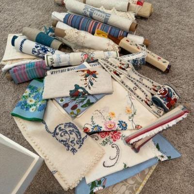 Huge Collection of Pristine Scandinavian Linens & Table Runners	
