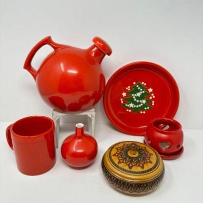 Red Collectibles & Decor: Waechtersbach Plates, Unique Pottery, & More	