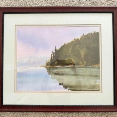 Mary Griswold PNW Original Watercolor Artwork - Signed Coastal Scene	