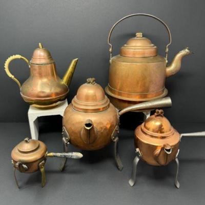 Swedish & Dutch Copper Teapots Collection	