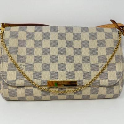 Louis Vuitton Favorite MM Damier Azur Shoulder Bag w/ Chain Strap	