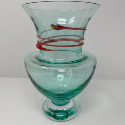 Handblown Vase w/ Serpent-Shaped Design	