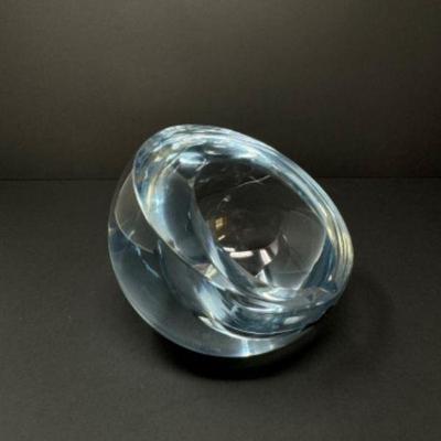 Signed Strombergshyttan Sweden Art Glass Ashtray	
