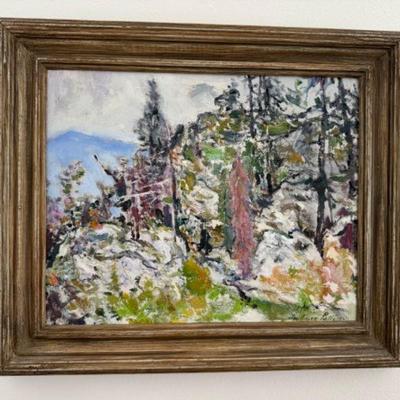 Mountainous Impressionism in Antique Frame - Signed by Ambrose Patterson	
