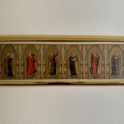 Framed Religious Artwork: Seven Saints in Floating 3D Print	