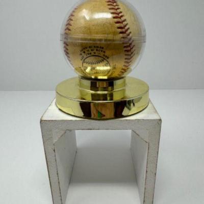 Vintage Signed Baseball in Case - Multiple Unknown Players	