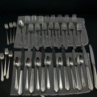 38-Piece Lunt Sterling Silver Flatware	