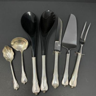 Wallace Sterling Silver Serving Set w/ Ebony Accents	