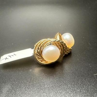 Pearls on 14k gold setting