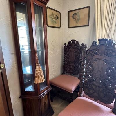 Set of four carved chairs