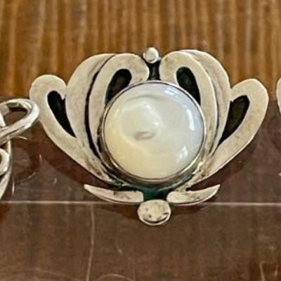 (2) Pairs Of Sterling Silver Handmade Earrings (1) Mother Of Pearl And (1) Amethyst & Garnet - Weight 21.5 Grm