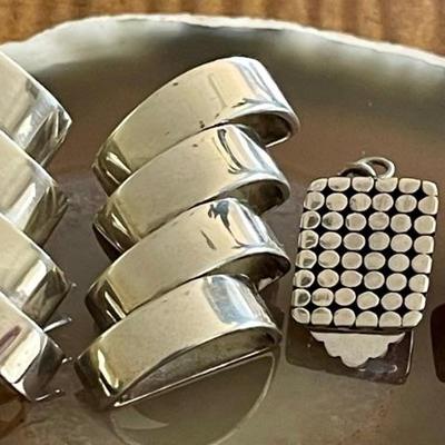 2 Pairs Of Vintage Handmade Sterling Silver Clip On Earrings - Total Weight - 31.3 Grams 