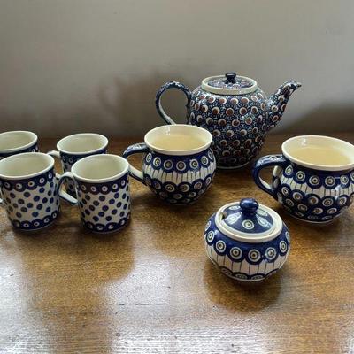 Boleslawiec Polish Pottery 9 pc set