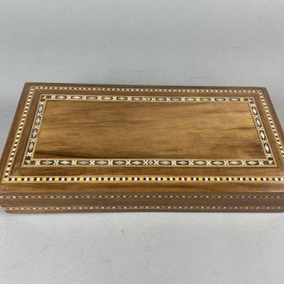 Lot 64 | Vintage Inlaid Mother Of Pearl Wood Jewelry Box
