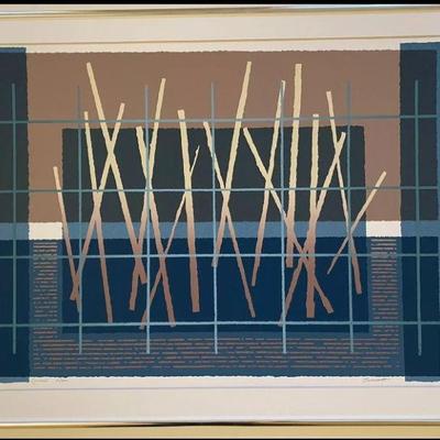 Limited Edition Litho Titled The Review. ECOLE Xxe. Composition Aux Lignes