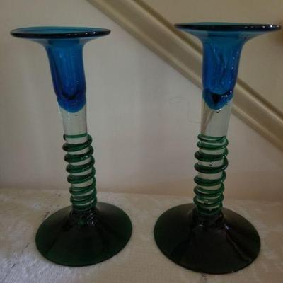 Artglass candlesticks