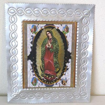 Punched Tin Frame with Our Lady Of Guadalupe Print