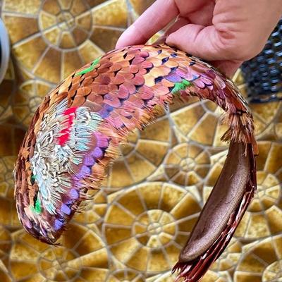 vintage feather head piece