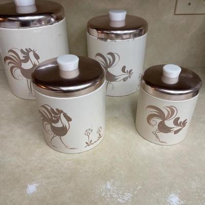 vintage metal cannister set