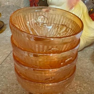 4 Piece set of Jeanette Sherbet Cups MCM/Carnival Glass