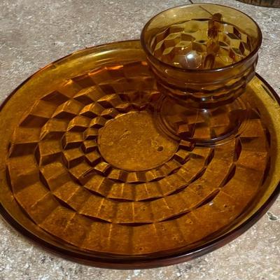 Indiana glass snack set 