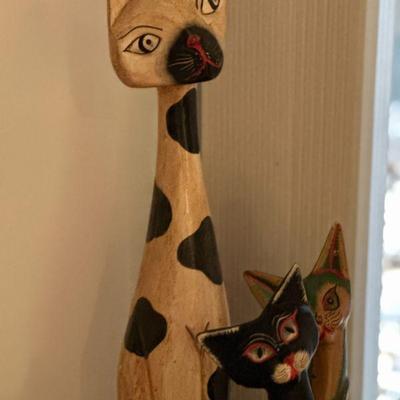 wooden cats