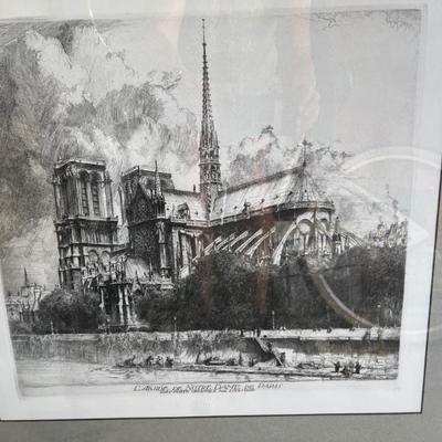 SIGNED ETCHIN OF NOTRE DAME