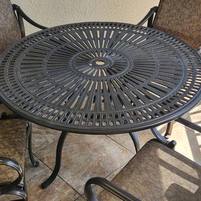 Large Round Black Steel Outdoor Patio Table ($195)