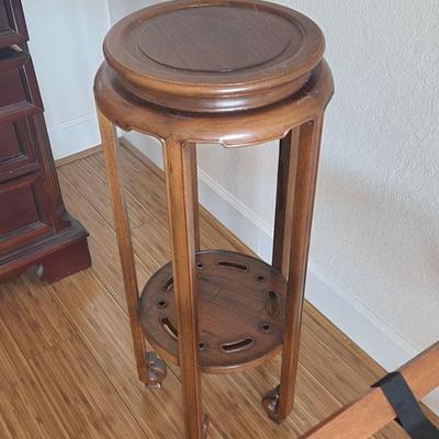 Unique 2 Tiered Solid Wood Plant Stand / Statue Base / ﻿Small End Table / Pedestal ($50)